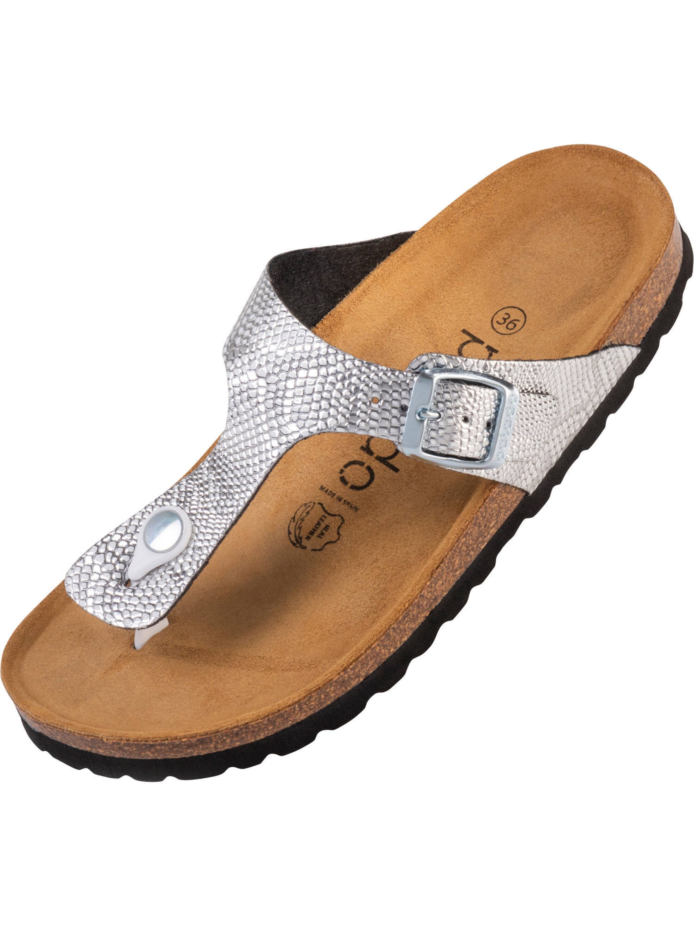 Palado T-bar sandals 'Kos Titano' in Silver: front