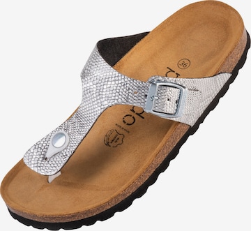 Palado T-Bar Sandals 'Kos' in Silver: front