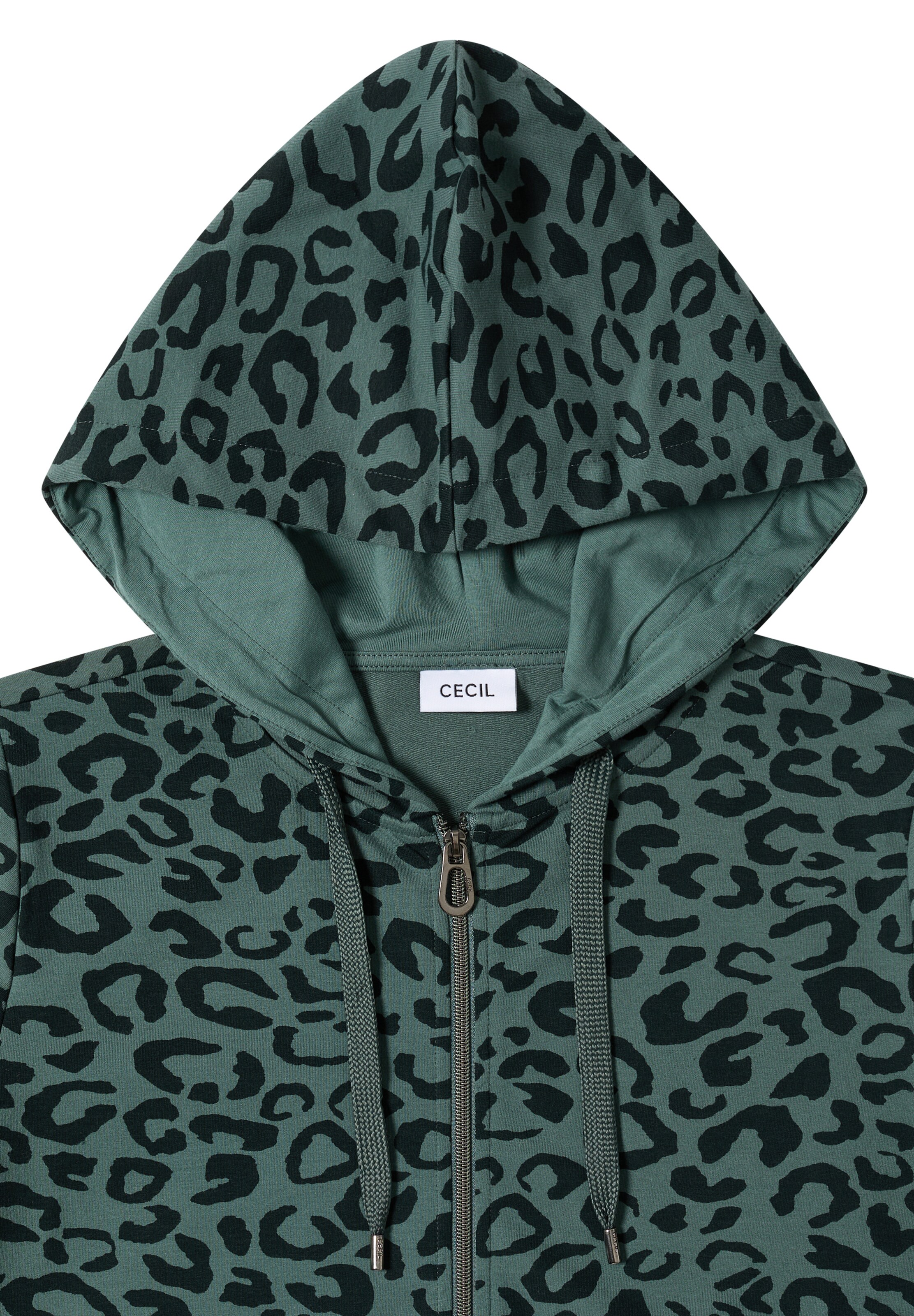 CECIL Zip-Up Hoodie in Green