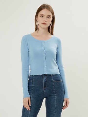 Influencer Knit cardigan in Blue: front