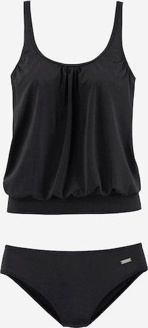 LASCANA Bustier Tankini in Zwart: voorkant