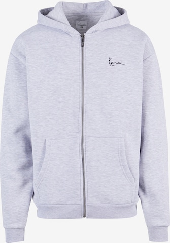 Karl Kani Zip-Up Hoodie in Grey: front