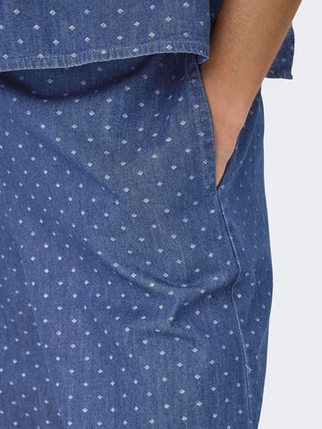 ONLY Wide leg Broek 'ONLNova' in Blauw
