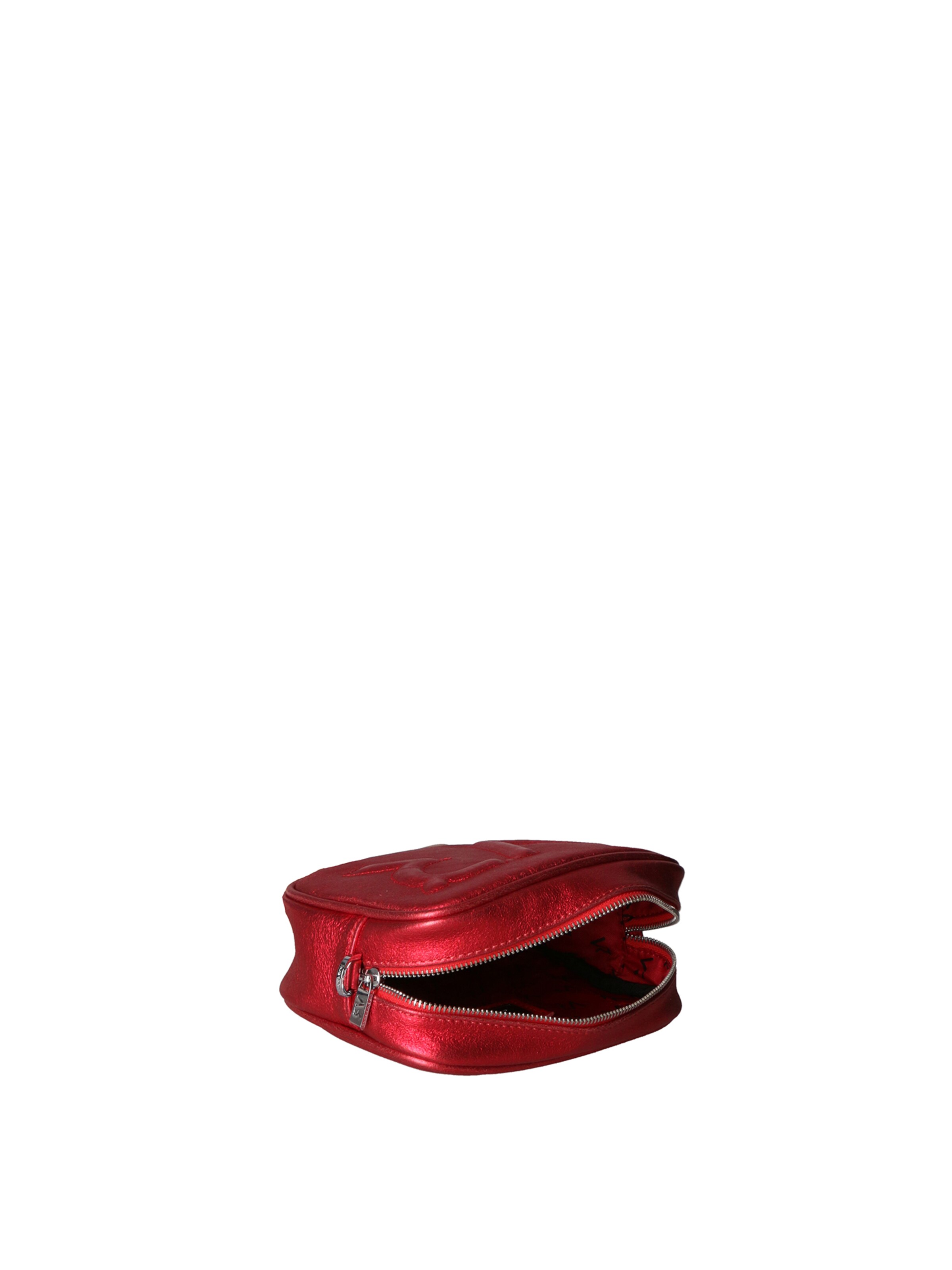 Borsa a tracolla 'Borsa a Tracolla Donna Pelle Laminata con Zip' di Virginia Rhinè in rosso