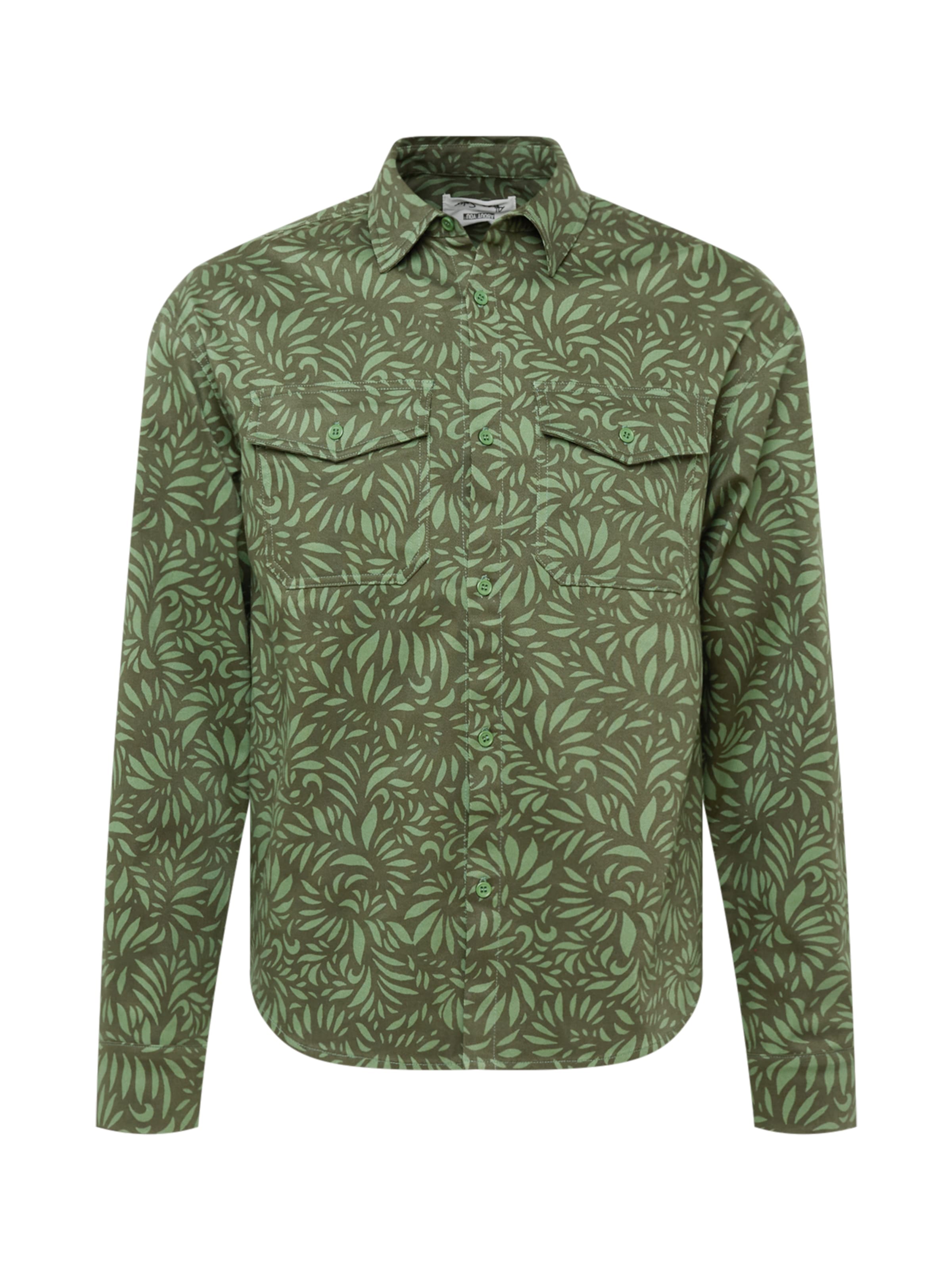 ABOUT YOU x Alvaro Soler - Ajuste regular Camisa &#x27;Gino&#x27; en verde: frente