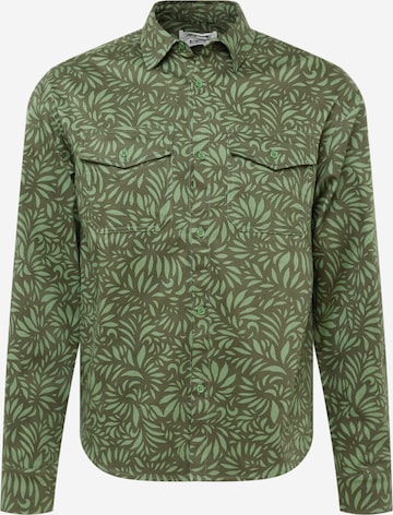 ABOUT YOU x Alvaro Soler - Regular Fit Camisa 'Gino' em verde: frente