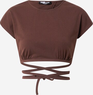 Fashion Union Shirt 'FRANKLIN' in Brown: front