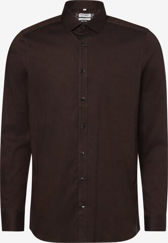 OLYMP Button Up Shirt in Brown: front