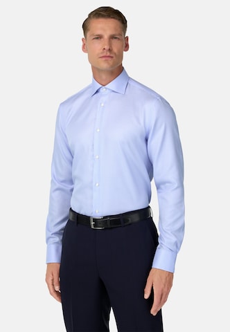 Coupe slim Chemise Boggi Milano en bleu : devant