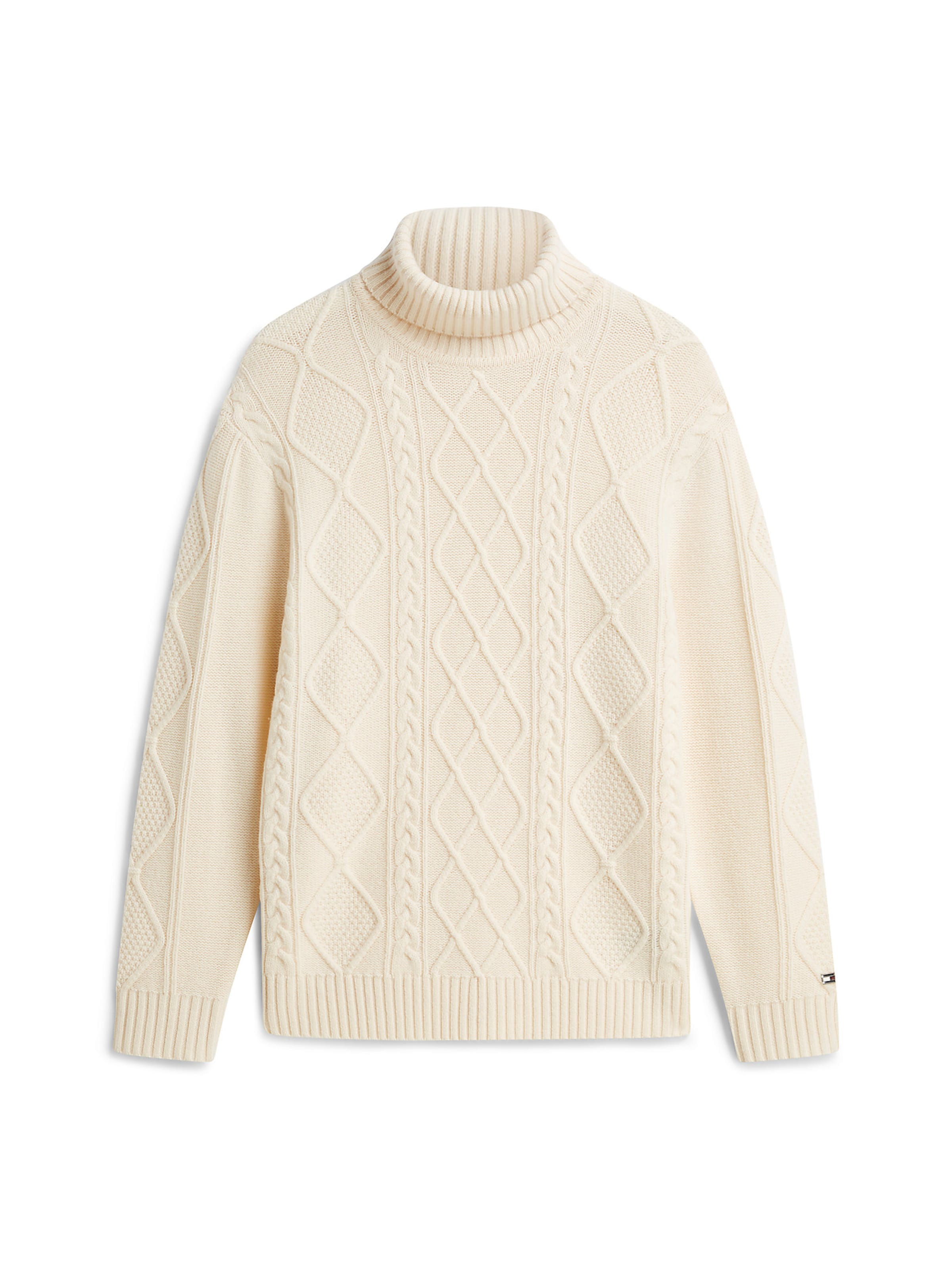TOMMY HILFIGER Trui 'New York Label' in Beige: voorkant