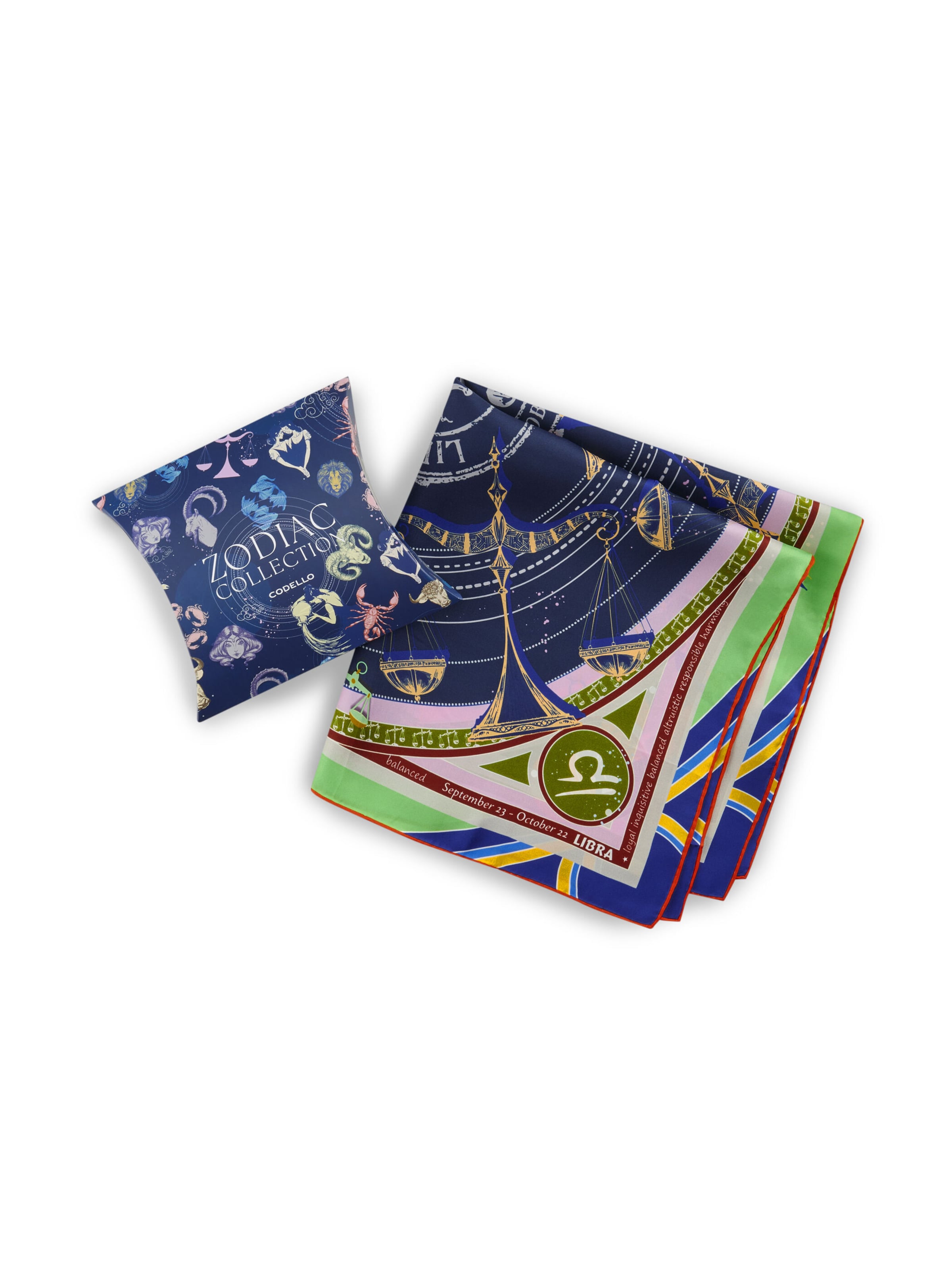 CODELLO Tuch 'Sternzeichen Waage' in Blau