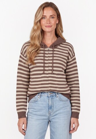 usha BLUE LABEL Gebreid vest in Beige: voorkant