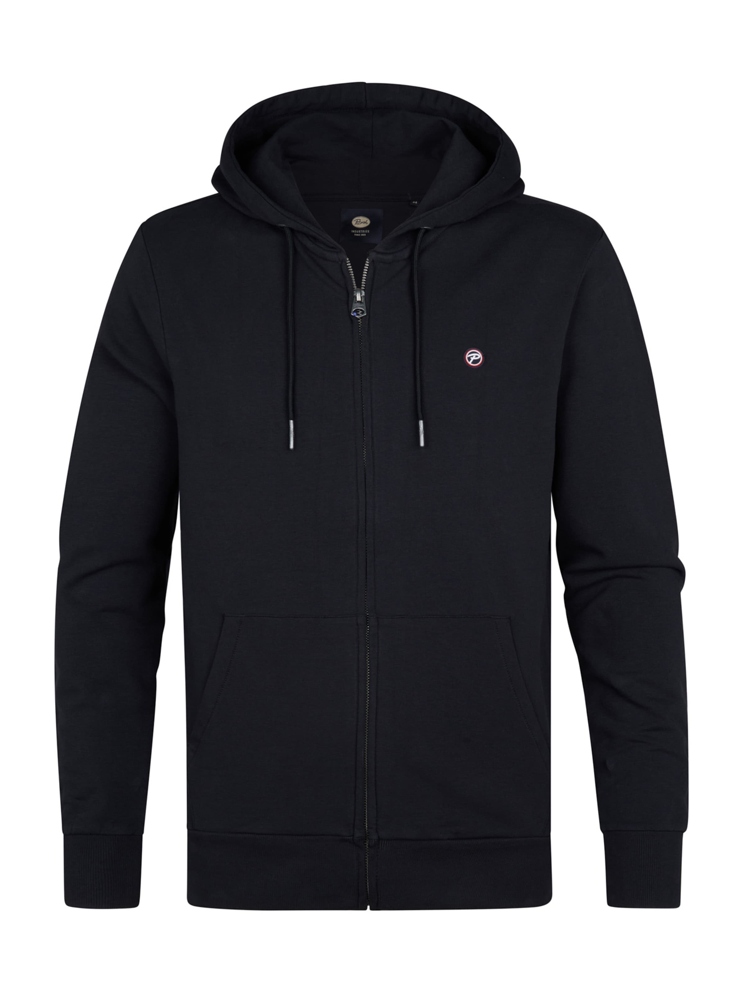 Petrol Industries Zip-Up Hoodie in Black: front