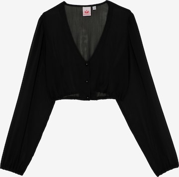 SPIETH & WENSKY Klederdracht blouse 'Efeu' in Zwart: voorkant