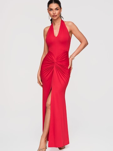 Ombre Evening Dress in Red: front