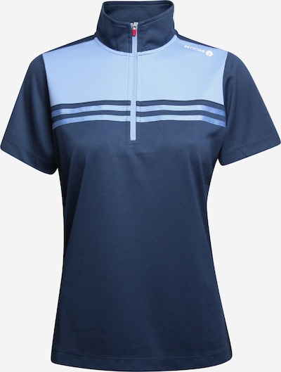 Backtee T-shirt 'Ladies Front Zip' en bleu clair / bleu foncé, Vue avec produit