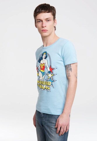 LOGOSHIRT Shirt 'Wonder Woman' in Blue: front