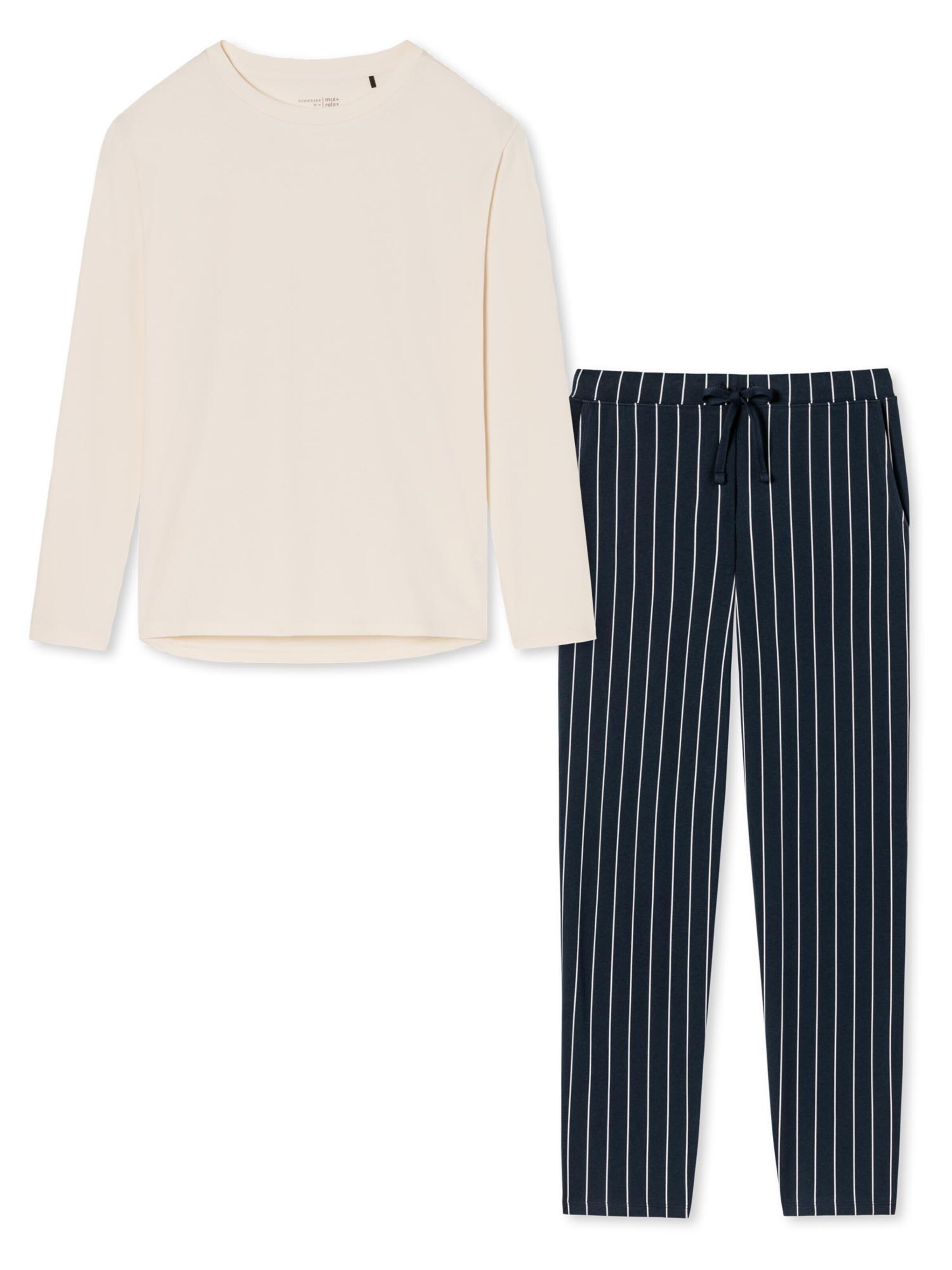 SCHIESSER Pyjama 'Cotton' in Gemengde kleuren: voorkant