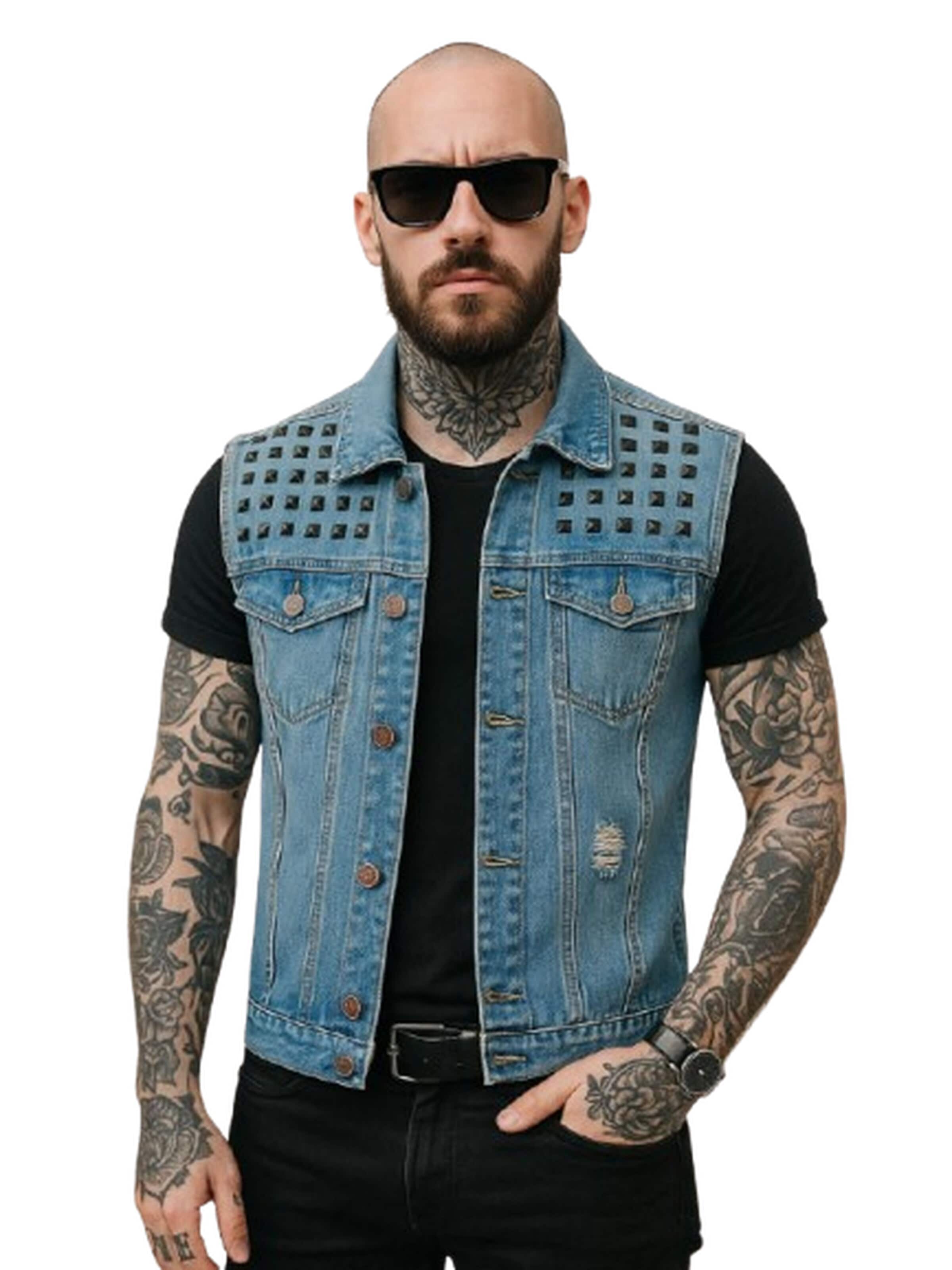 Yoxeone - Chaleco 'HELL RIDERS' en azul