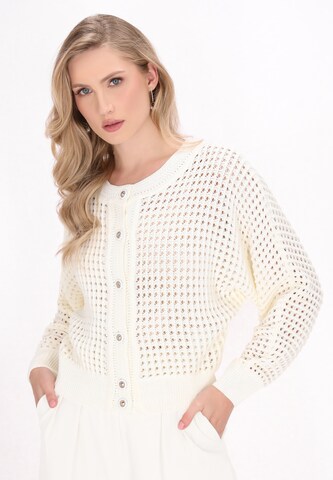 Cardigan 'Classic Look' DreiMaster Klassik en blanc : devant