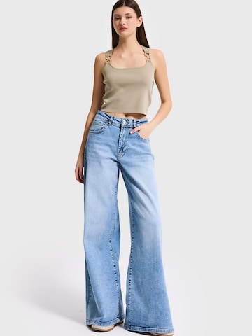 IT'S BASIC Wide leg Jeans 'Stretch Palazzo High Rise Jeans' in Blauw