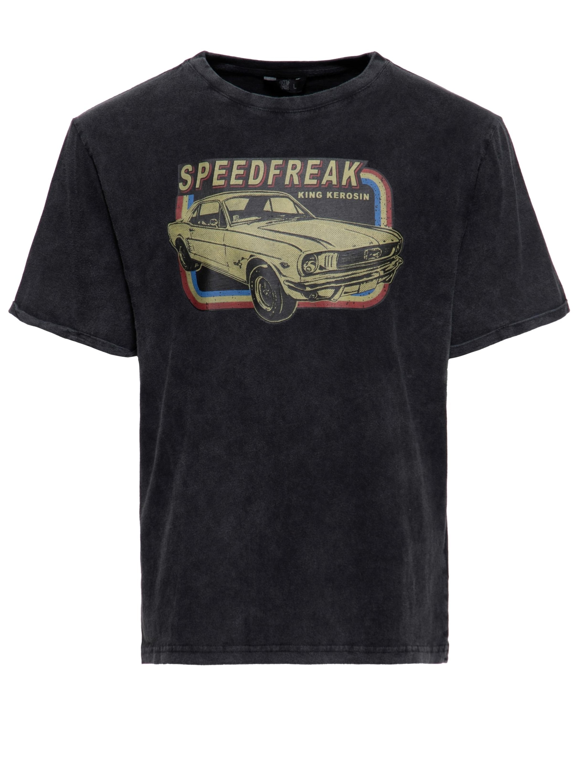 King Kerosin Shirt 'Speedfreak' in Black: front