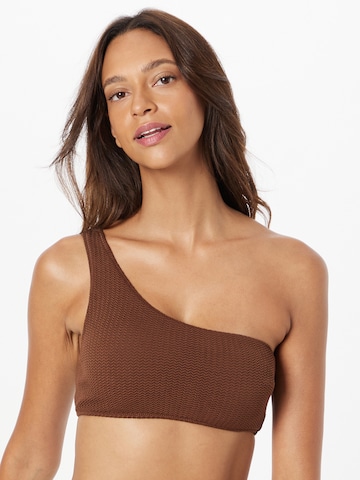 Bandeau Hauts de bikini Seafolly en marron : devant