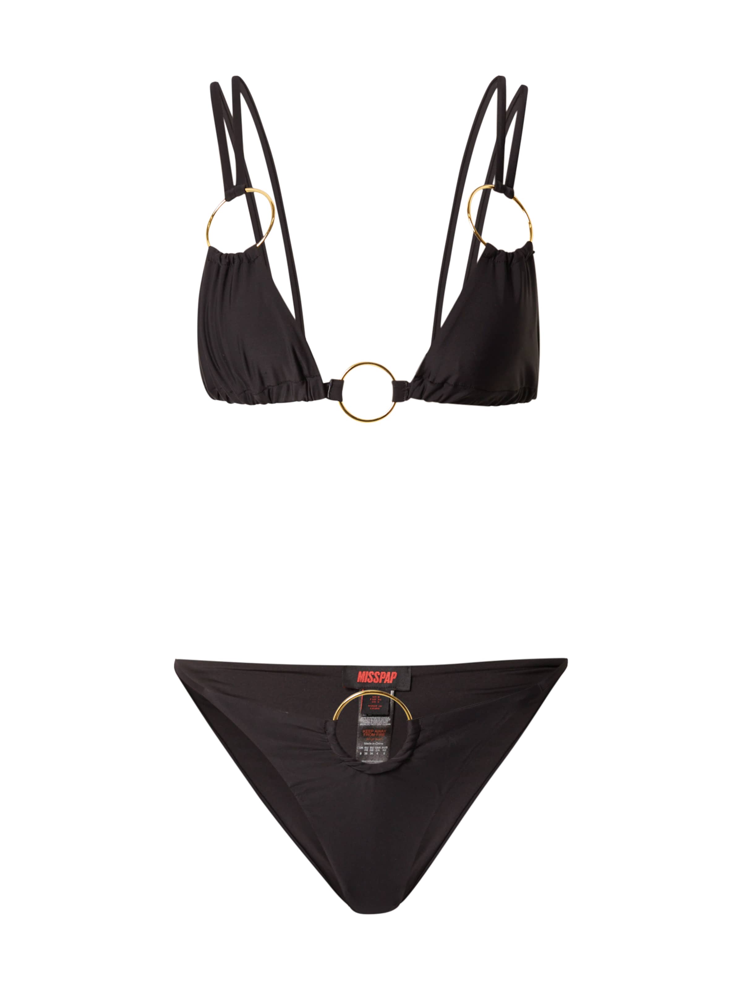 Triangle Bikini Misspap en noir : devant