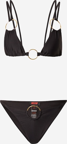 Misspap Triangle Bikini in Black: front