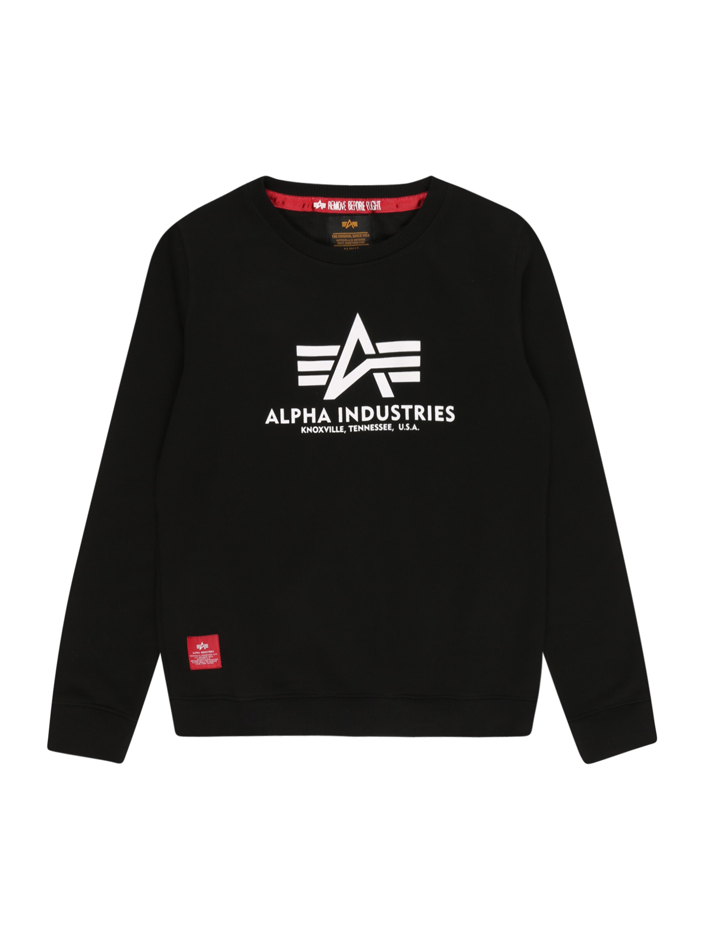 ALPHA INDUSTRIES Sweatshirt i svart: framsida