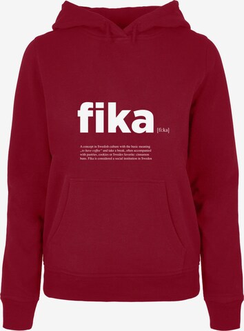 Mister Tee Plus Size Sweatshirt 'Fika' in Rood: voorkant