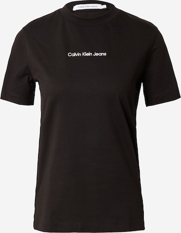 T-shirt 'Institutional' Calvin Klein Jeans en noir : devant