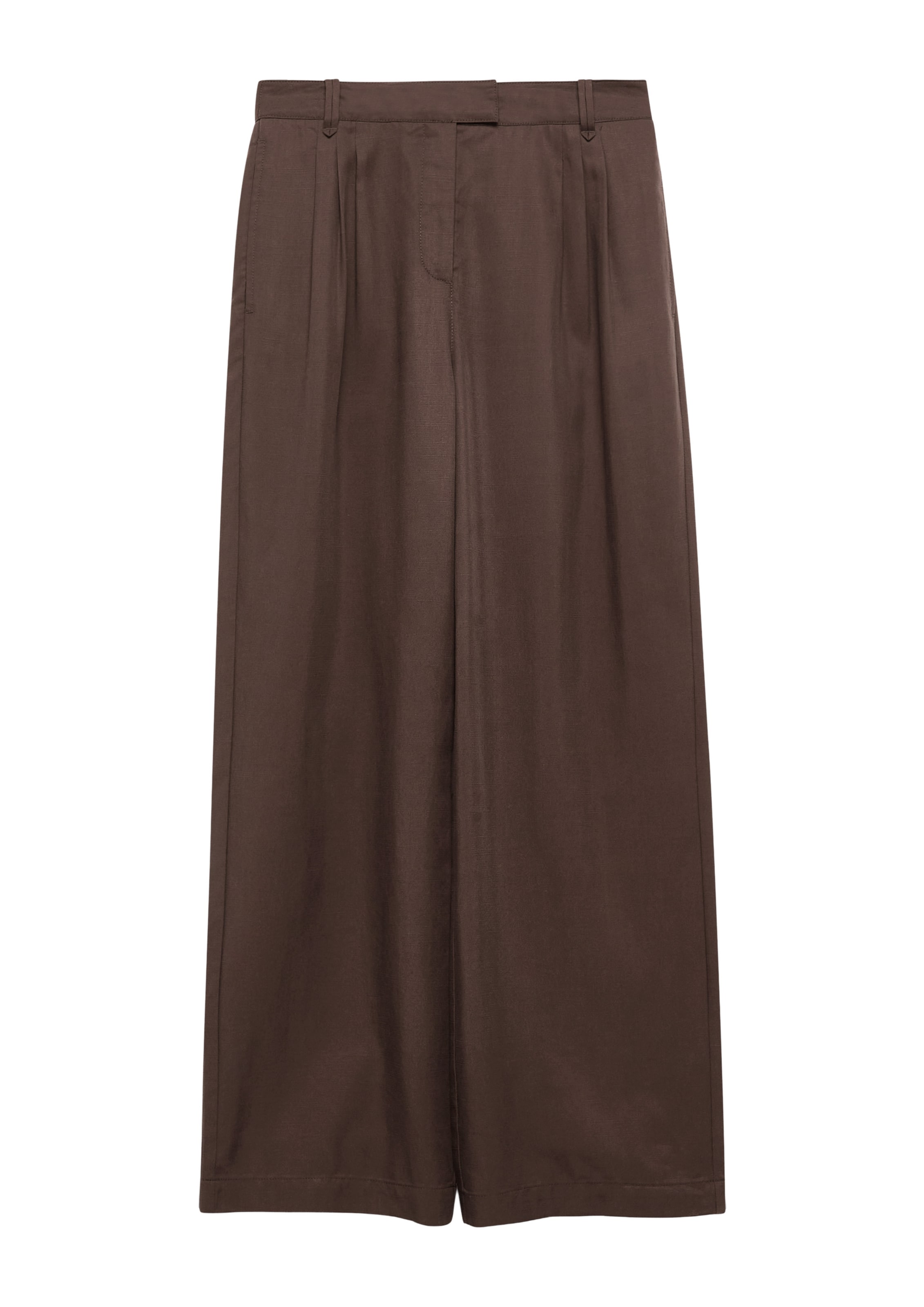 Wide Leg Pantalon à pince COMMA en marron : devant
