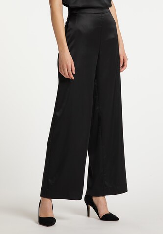 Wide leg Pantaloni de la DreiMaster Klassik pe negru: față