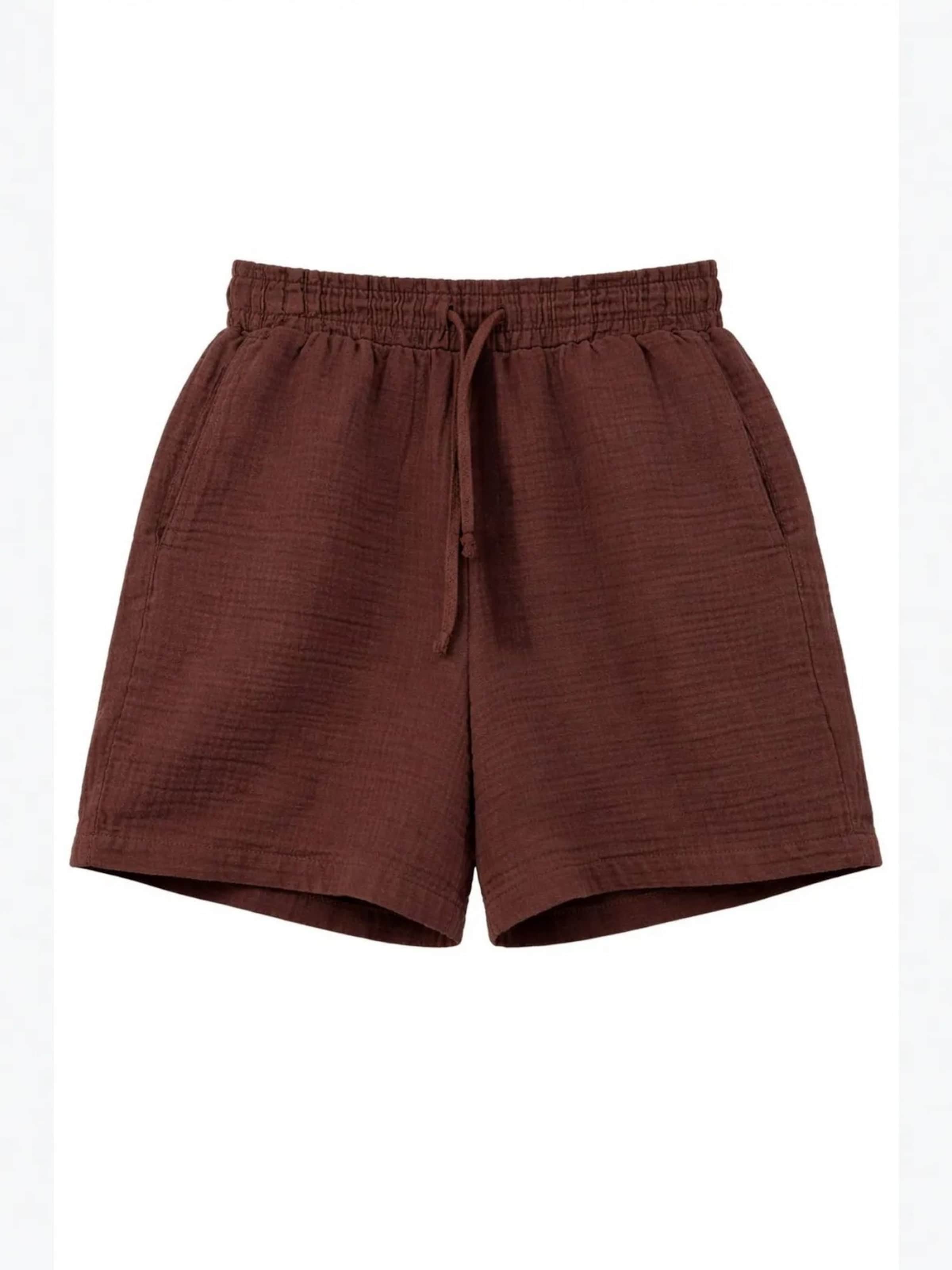 MixRay Loosefit Shorts in Braun: Vorderseite