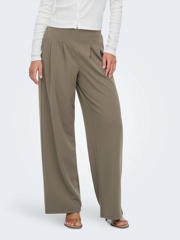 ONLY Wide leg Veckad byxa 'ONLCECILIA' i brun: framsida