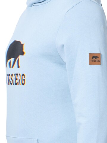 FORSBERG Sweatshirt 'Hoodie mit schwarzem Anaglyph-Logo' in Blue