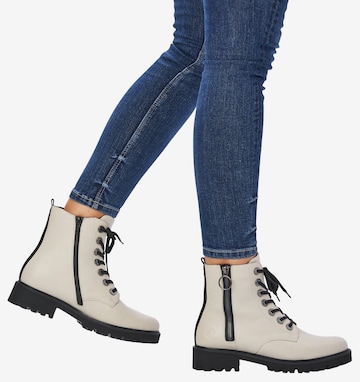 REMONTE Lace-Up Ankle Boots in White