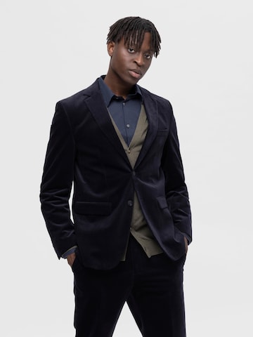 Coupe slim Veste de costume 'BOE' SELECTED HOMME en bleu : devant