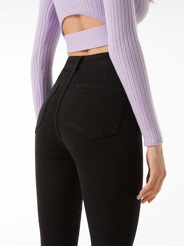 Bershka Skinny Džíny – černá