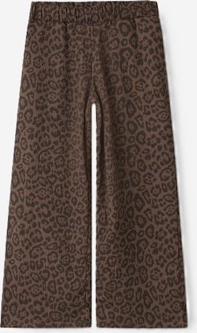 NAME IT Wide Leg Housut 'NMFLinna' värissä ruskea: etupuoli