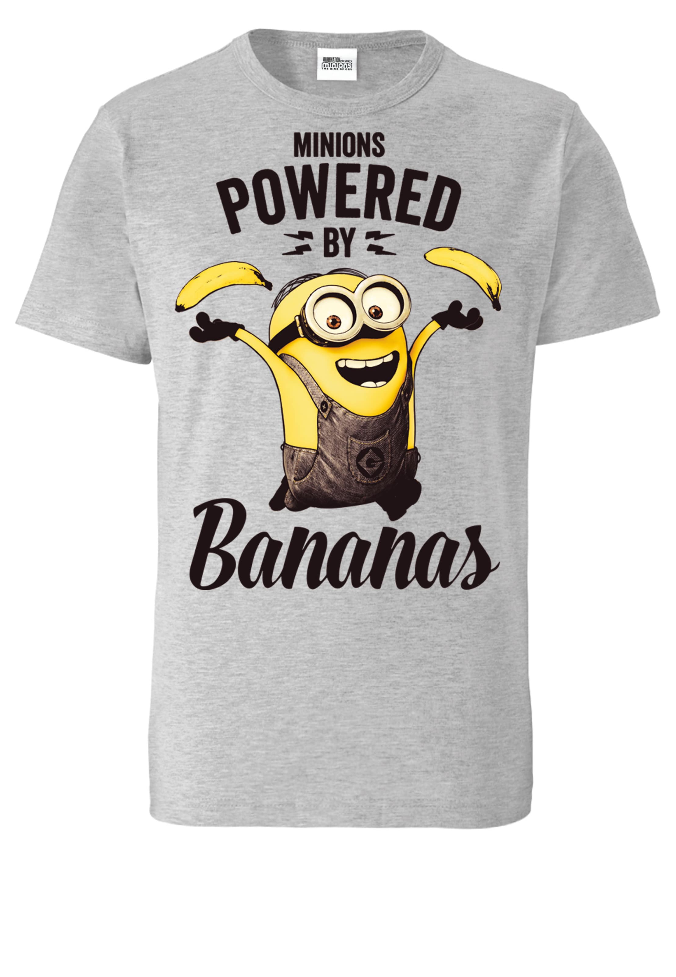 LOGOSHIRT Shirt 'Minions' in Grey: front