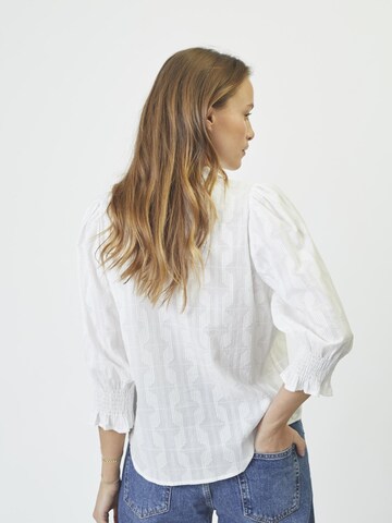 Chemisier 'Emma' co'couture en blanc