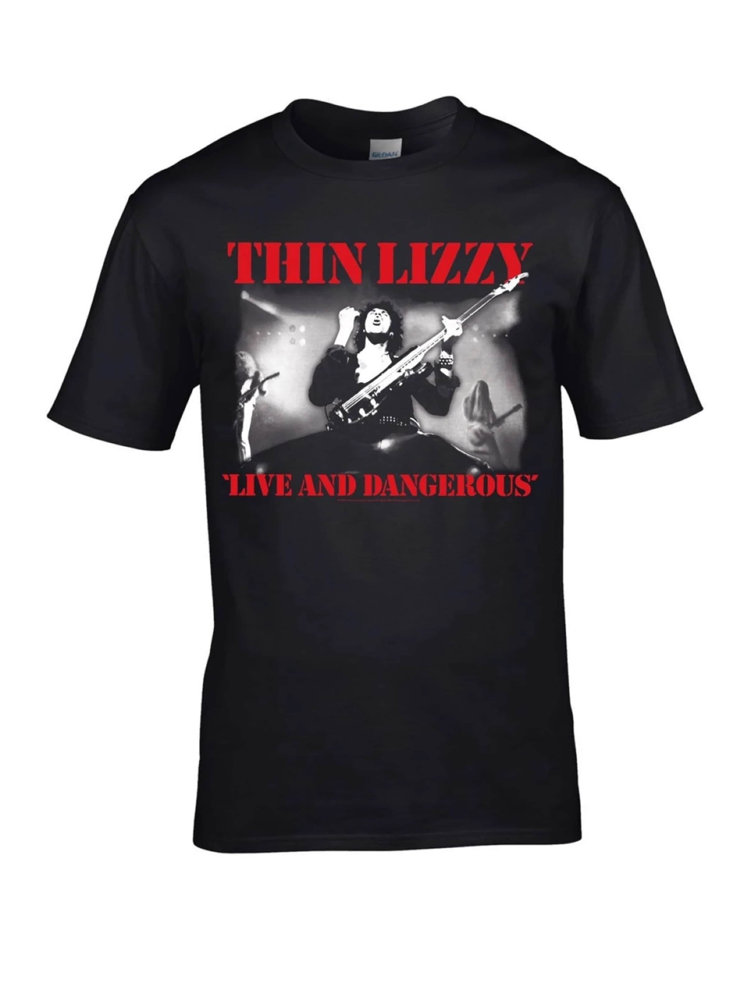 Maglietta 'Thin Lizzy Dangerous T-Shirt' di Thin Lizzy in nero: frontale