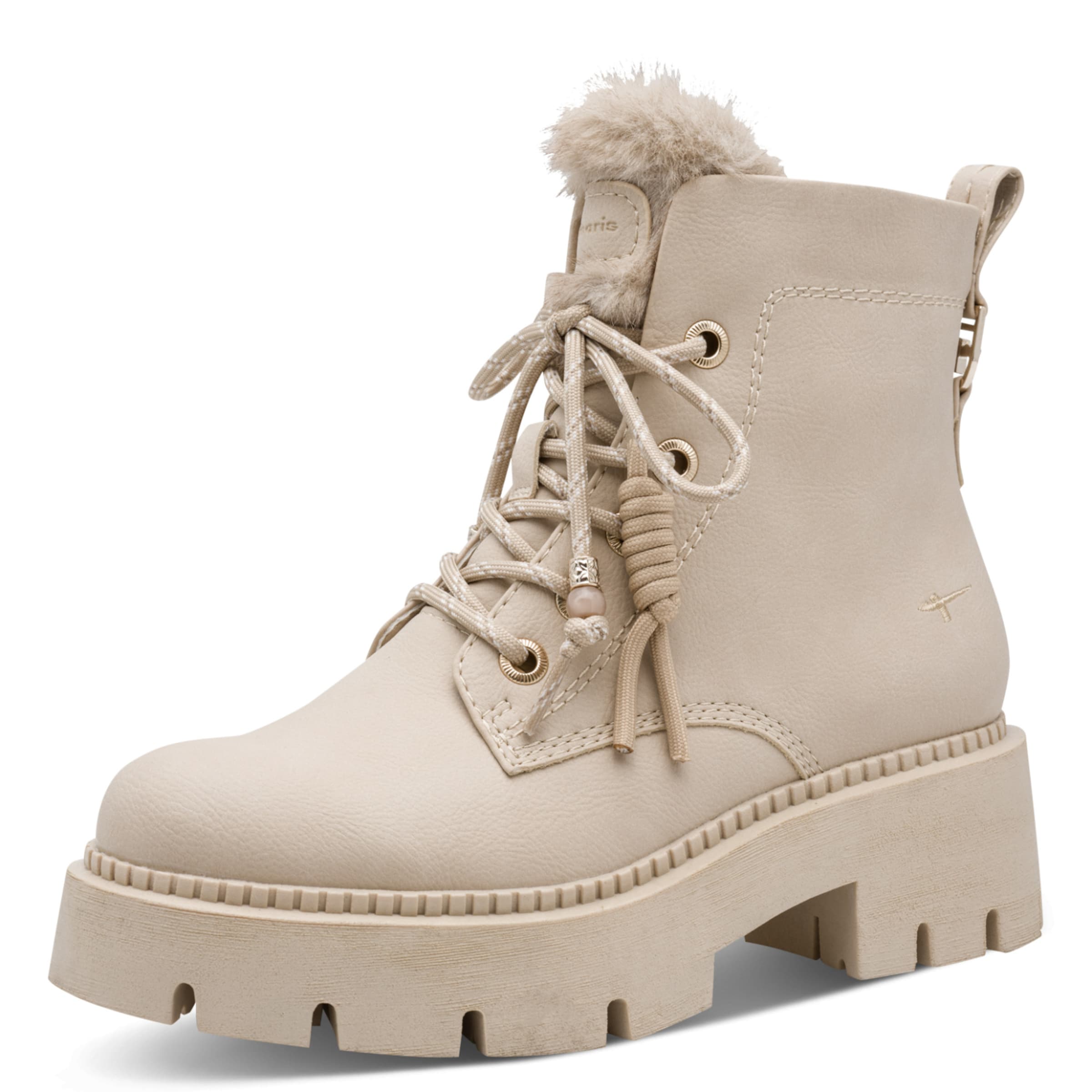 Bottines à lacets Tamaris en beige : devant