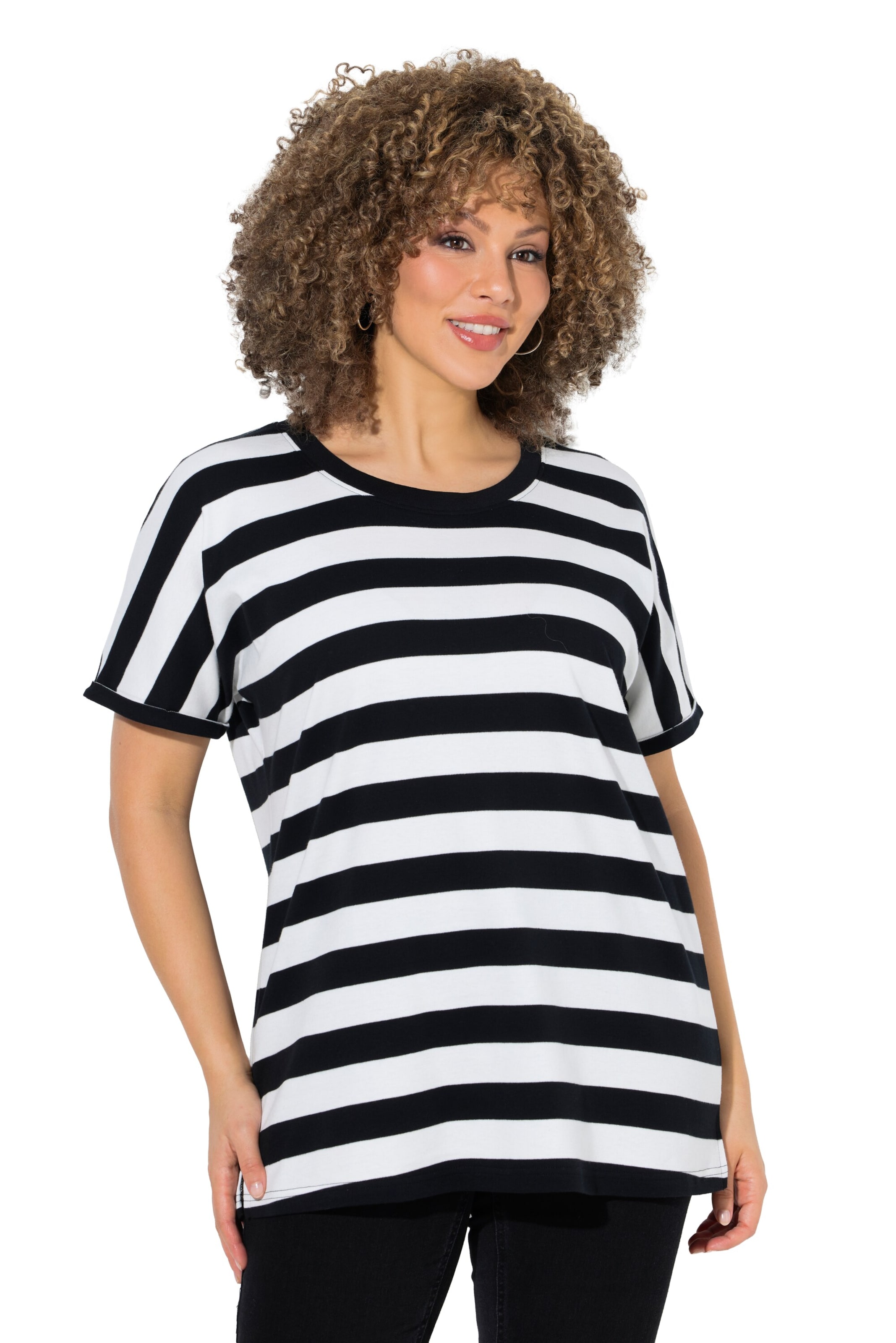 Ulla Popken Shirt in Zwart: voorkant