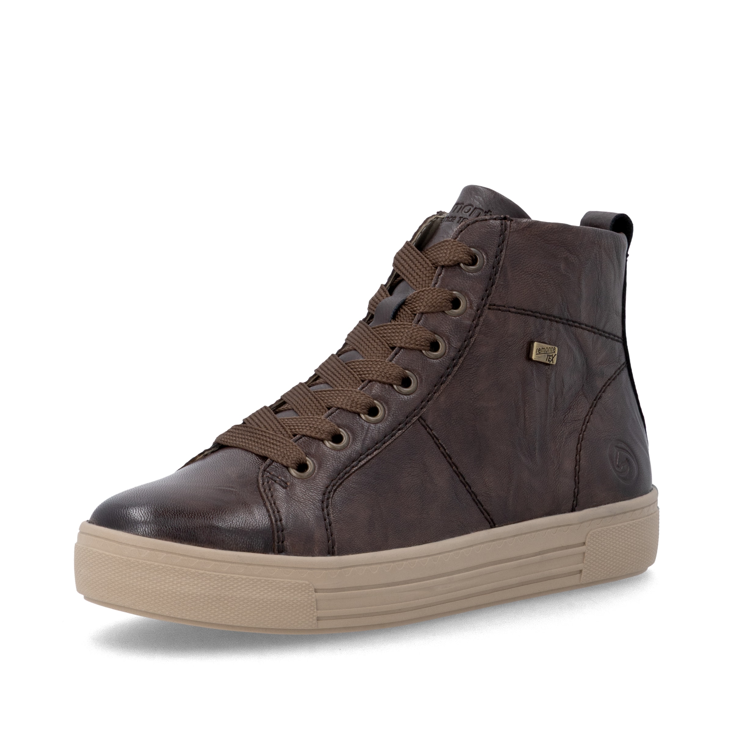 Baskets hautes REMONTE en marron : devant