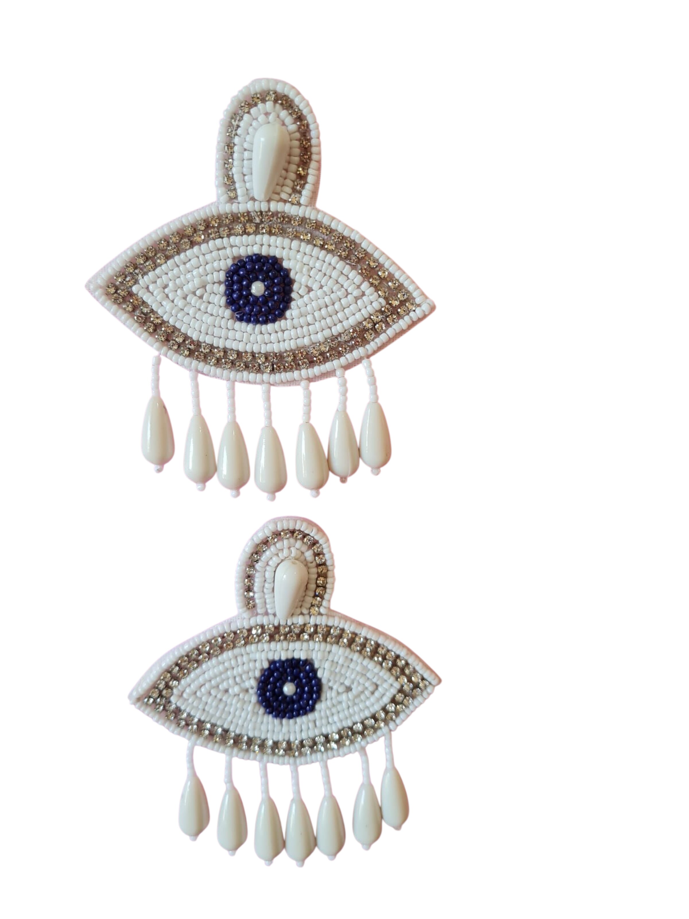 PfauGermany Ohrringe 'Evil Eye'‌‌‌‌‌‌ in Weiß