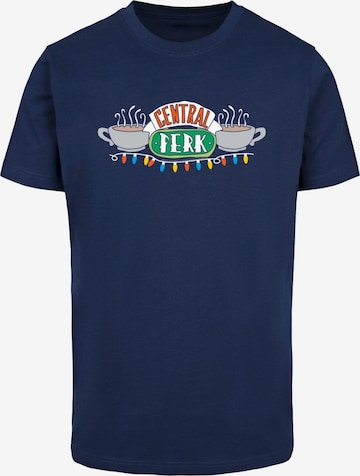 ABSOLUTE CULT Shirt 'Friends - Central Perk Christmas Lights' in Blauw: voorkant