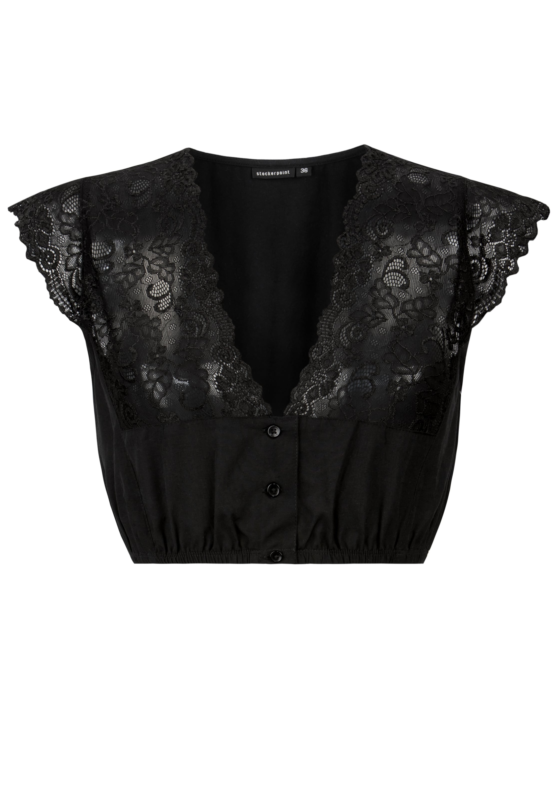 STOCKERPOINT Trachtenbluse 'Aveline' in Schwarz: Vorderseite